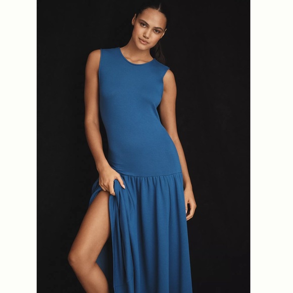 NWT Anthropologie Drop Waist Midi Dress - Picture 2 of 8